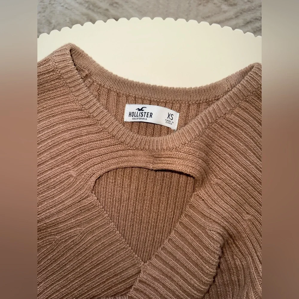Hollister Cutout Tan Sweater